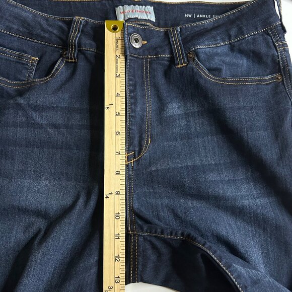 Molly and Isadora Women's size 16W Ankle Skinny Blue Jeans - Picture 9 of 14